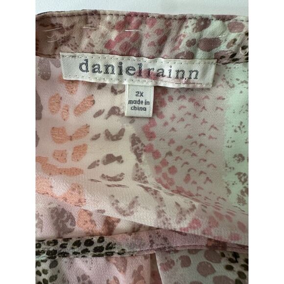 DanielRainn Blouse Women Tunic Top 2X Plus  Boho Comfort Grandmacore Translucent - Picture 3 of 8